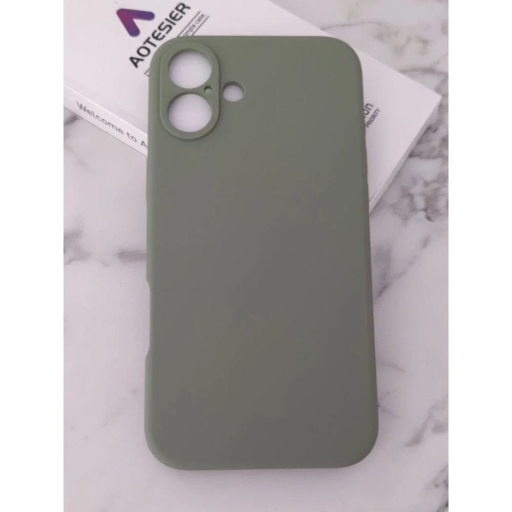 iPhone 16 Plus Khaki Green Case With Screen Protector